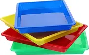 CAXUSD Organizing Classroom Trays 4pcs Large Plastic Trays for Boys and Girls Preschool Art Supplies Storage