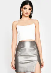 Slightly Obsessed Silver Mini Skirt