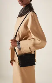 [Bottega Veneta] Mini Loop Metal Intrecciato Leather Crossbody Bag