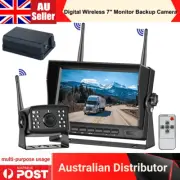 Digital Wireless 7" Quad DVR Monitor 1xReversing Camera Caravan Magnetic Battery