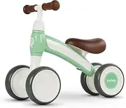 QPlay Baby Walker Balance Bike Ages 10-36 Month Kids' Balance Bikes for 1 Year Old Boys & Girls Pre-School First Bike with 4 Wheels No Pedal Riding Toddler Toys 2 Year Old Birthday Gifts