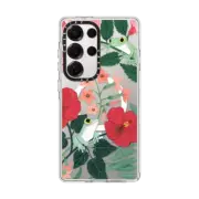 Galaxy S25 Ultra Clear Magnetic Case Two Frogs in the Flowers by Papio Press
