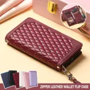 For Samsung S24 S23 S22 S21 S20 Ultra Plus Zipper Case Leather Wallet Flip Cover