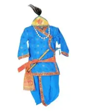 Krishna Janmashtami Cotton Costume/Dress Set for Kids, Age 1 - 2 Yrs, Blue