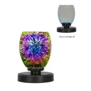 Unbranded Accent Lamp w/ Glass Shade 7.5" 1-Light Metal Bedside Matte Black