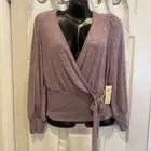 Super Soft PerSeption Concept SweaterTop Long Sleeve Side Mauve Size Large