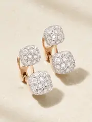 [Pomellato] Pomellato - Nudo 18-karat Rose And White Gold Diamond Earrings - Silver - One size One size Silver