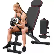 Foldable Weight Bench, 800LBS Adjustable Workout Bench for Home Gym Strength ...