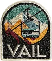 Vagabond Heart Vail Colorado Iron On Patch - Vail Souvenir - Vail CO Patch - Skiing or Snowboarding Gift