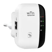 WLAN amplifier, WLAN repeater 300Mbit/s 2.4GHz, WiFi range extender with fast Ethernet port, WPS button, mini WLAN amplifier receiver compatible with