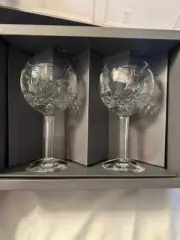 VINTAGE NEW Pair of Waterford Millennium Fifth Toast Goblets PEACE Pattern
