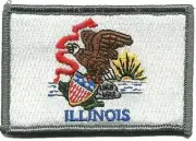 VELCRO® BRAND Fastener Morale HOOK PATCH State of Illinois FULL COLOR 3x2"
