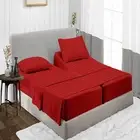 AU Sizes Split Sheet Set- 5 Piece - 100% Cotton - All Colors - 1200 Thread Count