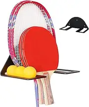 Pong Paddle Rack - Table Tennis Racket - Pong Paddle Rack, Ball Holder Organizer Wall Mount, Steel Metal Racket