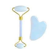 Nature Jade Facial Massage Roller Jade Gouache Stone Face Lifting Tool Set Face Guasha Scraper Anti Wrinkle Body Massager