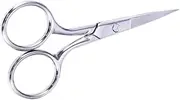 FOYTOKI Stainless Steel Facial Hair Scissors Precision Nose Hair Eyebrow Beard Trimmers with Curved Tips for Easy Control Comfortable Grip for Grooming Travel