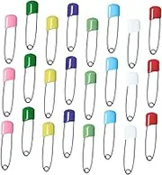 DOITOOL 100Pcs Cloth Diaper Pins Safety Pins for Bibs Saliva Towels and Blankets Large Plastic Head Design Versatile Nappy Fasteners for