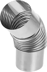 WHAMVOX Stainless Steel Elbow Pipe for Chimney Stove Connection Durable Flue Extension for Outdoor Camping Indoor Wood Burning Stoves Easy Installation Efficient Silver Finish