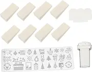 Beavorty 4 Sets Delicate Nail Art Templates Stamper Set Texture Manicure Tools for Creative Nail Design