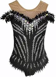 [JoyCan] Rhythmic Gymnastics Black Mosaic Diamond Inlaid Girls Competition Performance