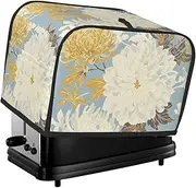 Yellow And White Print 2 Slice Toaster Cover Fingerprint Bread Maker Protectors,Kitchen Small Appliance Dust Cover