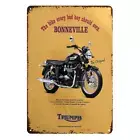 TRIUMPH BONNEVILLE MOTOR BIKE Tin Metal Sign Rustic Look Vintage