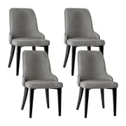 Dining Chairs Set of 4 Linen Fabric Grey