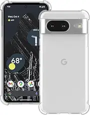 USTIYA Case for Google Pixel 8 2023 Clear TPU Four Corners Protective Cover Transparent Soft