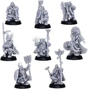 Dwarf Hero Character Bundle Set Army Unit Miniature Figure for 28mm Dungeons and Dragons Miniature Gaming, Tabletop Games Dwarves Bundle Pack Fantasy TTRPG Role Playing Games
