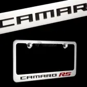 CHEVROLET CAMARO RS Chrome Brass Metal License Plate Frame with Chrome Caps NEW (for: Chevrolet)