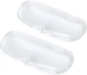[ccHuDE] 2 Pcs Plastic Eyeglasses Cases Frosted Glasses Case Hard Shell Reading Glasses Box Travel Sunglasses Case Translucent, Translucent