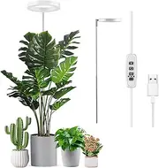 JUMXSRLE Grow Lights, Full Spectrum Plant Light for Indoor Plants, Auto Timer Height Angle Adjustable Dimmable Growing Lamp, LED Grow Lights for Succulents, Mini Bonsai, Small Plants