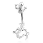 Stainless Steel Lizard Navel Belly Button Ring Bar Women Body Piercing Jewel _we
