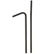 250 x Black Paper Flexi Straw 210mm Drinking Drink