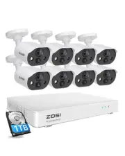 ZOSI C303 8CH Home Security Camera System with Audio, Person Vehicle Detectio...