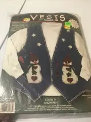 Dimensions Appliqué Vest Kit #62088 Stars N Snowmen NOS 1996