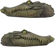 Floating Crocodile Head, Floatable Crocodile Head, Floating Alligator Head Decoy for Pool, Resin Crocodile Head for Swimming Pool and Pond
