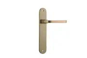 Iver Annecy Door Lever Handle on Oval Backplate Brushed Brass