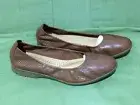 Clarks Collection Perforated Leather Flats Jenette Ease Tan 11 M