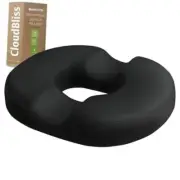 Donut Pillow Seat Cushion Chair Pad for Tailbone Pain Relief and Large Black