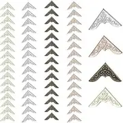 Hysgscwd 120Pcs Metal Book Corner Protector, Vintage Photo Corners Decorative, Iron Guard Edge Cover Scrapbook Corner Protector, Frame Angle Protector Cover for Notebook Album Diary Cover Menus Folder