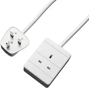 Extension Cord Power Cable Lead with UK Pin Plug Mains Power Supply, 13amp, Single Socket (50cm)