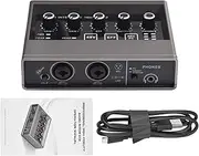 NSXAYIWE Interfaz de audio Tarjeta de sonido de grabación profesional con efecto de reverberación DSP de 16 bits y 48 kHz Audio de alta resolución Plug and Play para grabación de