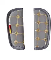 SeedFuture Baby Stroller Seatbelt Covers 2 Piece, Universal Soft Seat Strap Cushion Pads for Newborn Kids Infants, Pram Shoulder Belt Pads, Grey