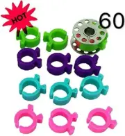 PeavyTailor 60Pcs (#12) Bobbin Holders Thread Clips Spool Huggers for Embroidery