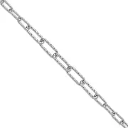 [JewelryWeb] 925 Sterling Silver Rhodium Plated Sparkle Cut With 1in. Extension Link Bracelet 7 Inch-Link-Bracelet for Women