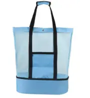 Large Mesh Beach Bag Tote Shoulder Bag Dual-Layer Insulated Outdoor Picnic AU