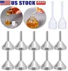 12× Metal Funnel w/ Mini Pipettes Set for Lab Bottles Essential Oils Perfumes US