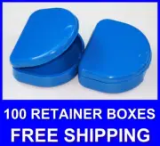 100 Dark Blue Denture Retainer Box Orthodontic Dental Case Mouth Bleach Brace
