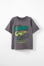 [Cotton On Kids] Cotton On Kids - Jonny Short Sleeve Graphic Print Tee - Rabbit grey wash/speed machine 4 RABBIT GREY WASH/SPEED MACHINE